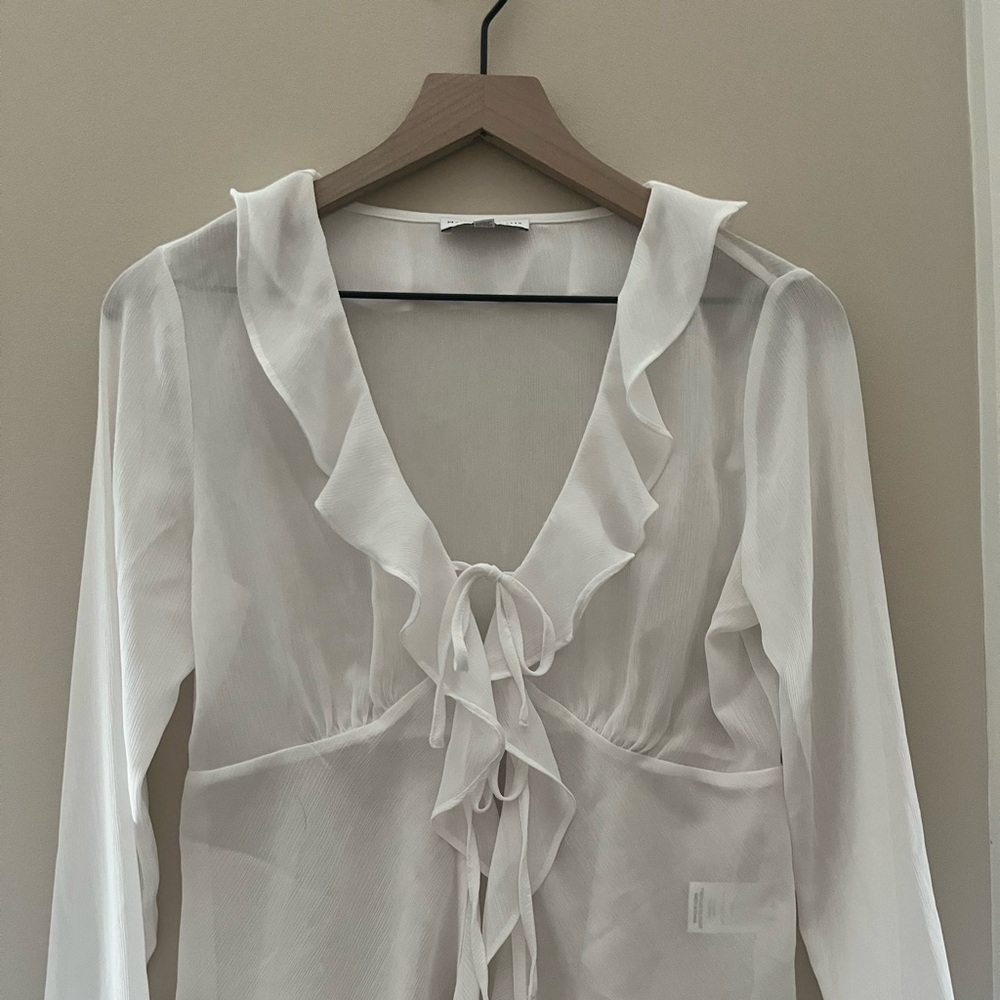 Maison d’Amelie Sheer Blouse Sz S - Picture 2 of 12